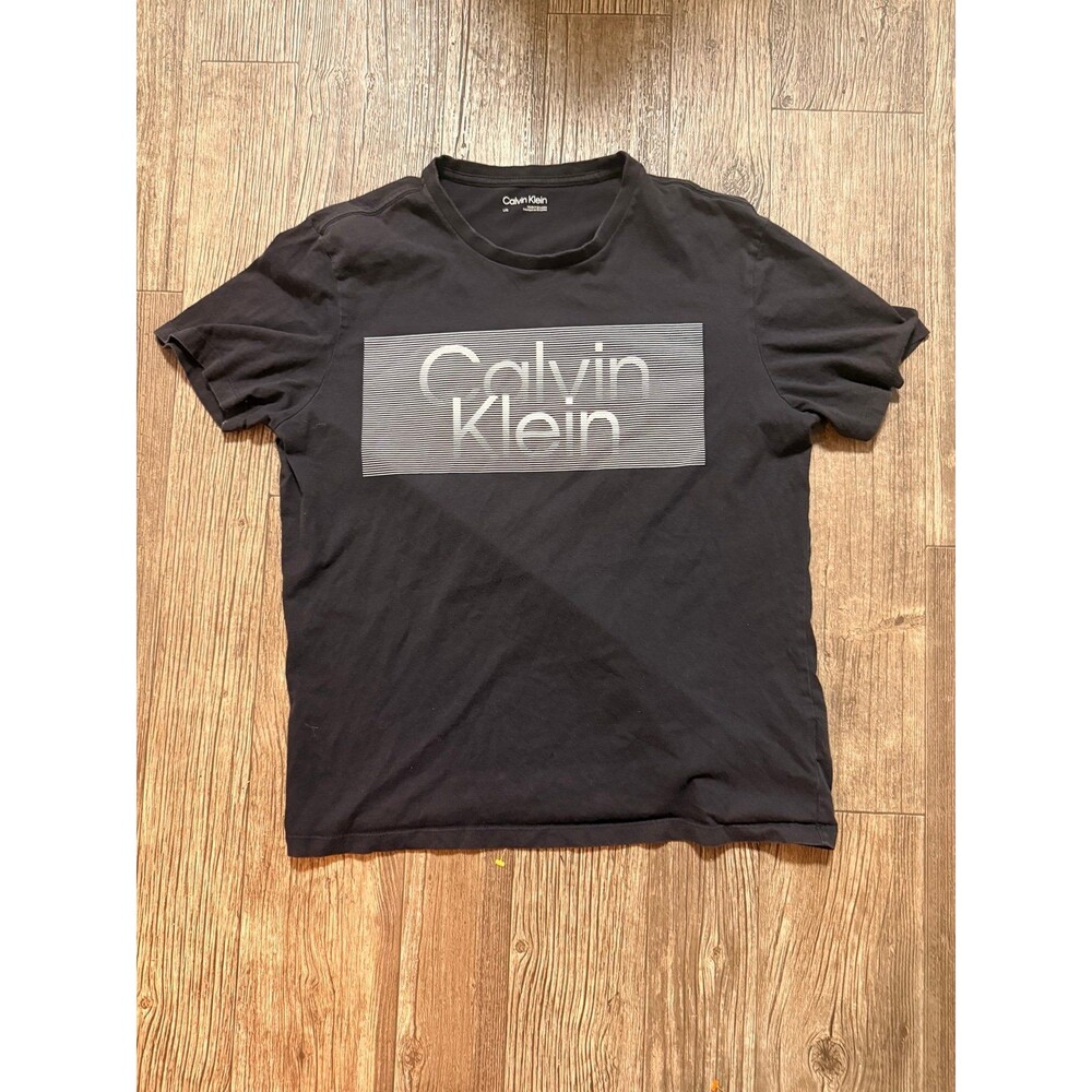 Calvin Klein Black Cotton Jersey Logo Short Sleeve Crew Neck T-Shirt Size L